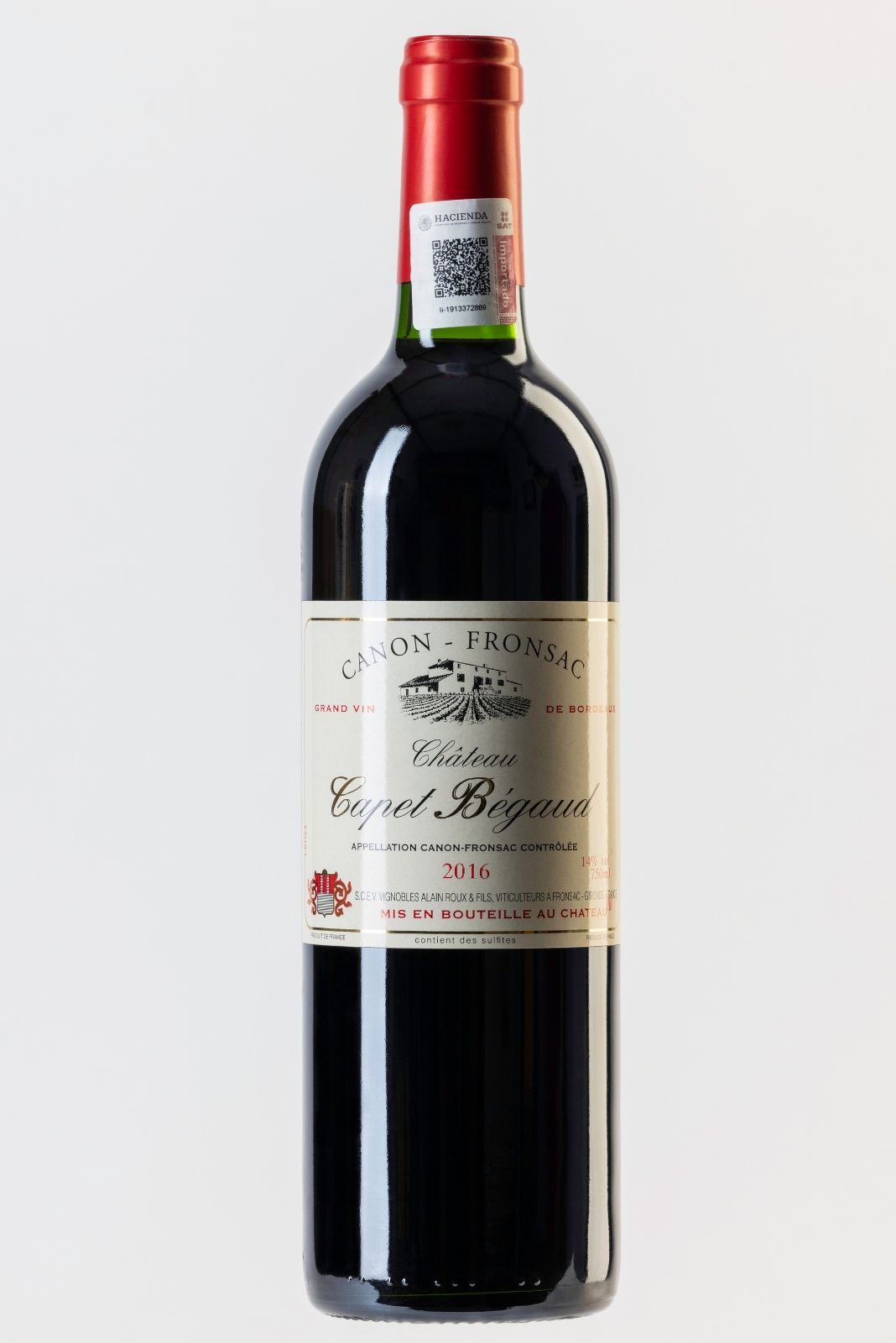 vino tinto francés, Chateau capet begaud 2016, ideal para carnes rojas, envíos a todo México
