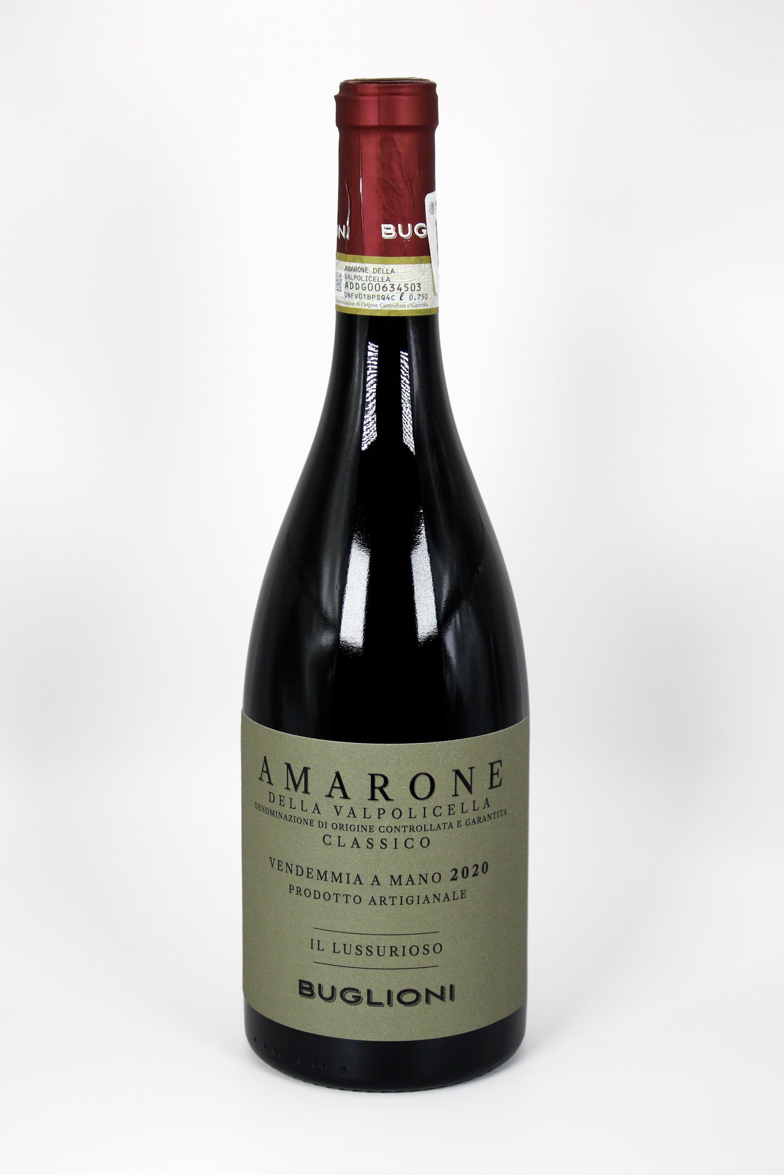 Vino tinto italiano Buglioni II Lussurioso Amarone della Valpolicella 2020, envíos a todo México 