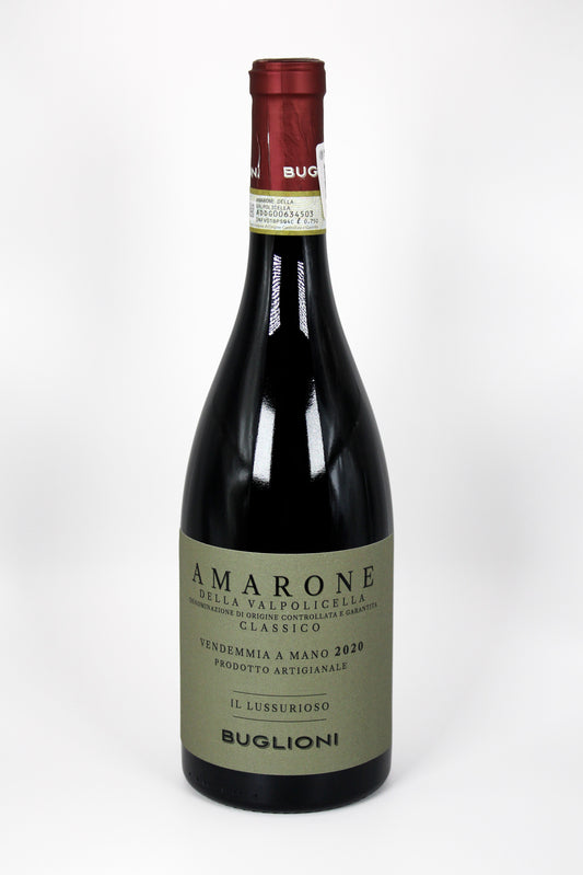 Vino tinto italiano Buglioni II Lussurioso Amarone della Valpolicella 2020, envíos a todo México 