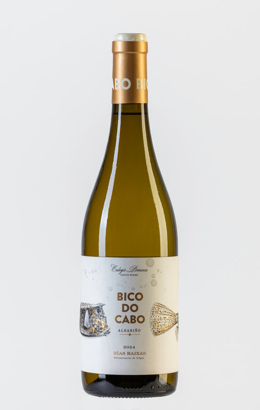 vino blanco español, Bico do cabo albariño 2024, ideal para mariscos o sushi, envíos a todo México
