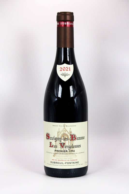 Vino tinto de Francia, Domaine Dubreuil Fontaine Les Vergelesses Savigny Premier Cru 2021, ideal con pollo rostizado, envíos a todo México