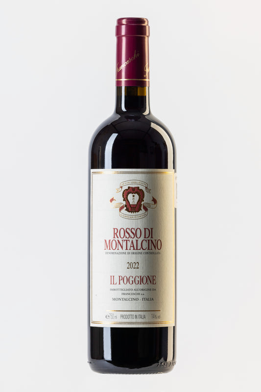vino tinto italiano, Rosso di Montalcino, il Poggione 2022, ideal para carnes rojas, envios a todo México 
